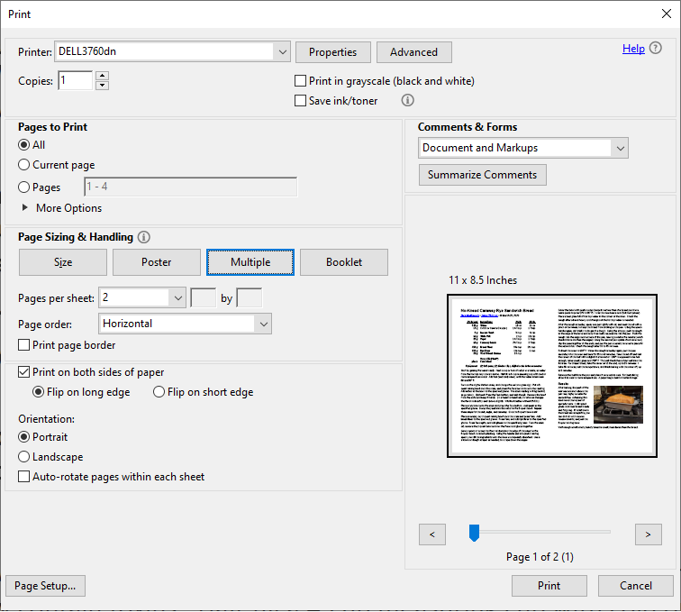 [IMG: Dell 3760-PS Multiple, 2 pages per sheet, print both sides]
