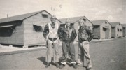 1943-02-03 3 SSgt M Miller (TX), SSgt Tamassi (NM) & Jack, 398 Bomb Sqn, 21 Bomb Grp, MacDill Field, Tampa FL.jpg