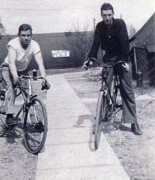 1944-03-23 thru 07-26 English bikes outside living quarters, Boreham England.jpg