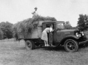 1937~ Ester Houck on Hay truck.jpg