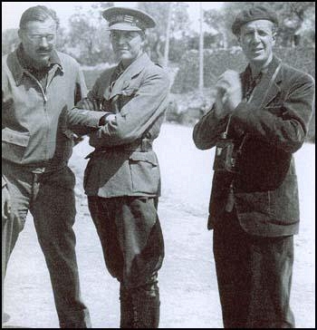 03 Ernest Hemingway, Hugh Slater & Herb Matthews.jpg