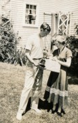 1949-06-04 2 Mary Jean & Dick Mankey, the day of their wedding, Kittery Point ME.jpg