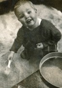 1950-06-13 2 HBD Pete Jr - sandbox a gift from Ped.jpg