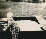 1950-06-13 3 HBD Pete Jr - sandbox a gift from Ped.jpg