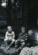 1954-06-28~ 4 Pete Jr & Dan - source of our bishop's weed, Weare NH.jpg