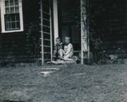 1954-06-28~ 6 Dan & Pete Jr, front step of house, Weare NH.jpg