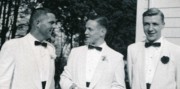 1955-06-18 4 Pete, Dave Crocker & Bob Jeffrey - MIT friends - reception at Haskel's house.jpg