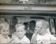 1955-07 2 (f) Dan, Ted Shaughnessy, Ron Stitt; (r) Pete Jr & Steve Hoyt.jpg