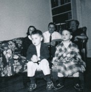 1956-01 1 (front) Dan & Bob Jr; (rear) Mary Jane, Pete Sr & Geneth; Douglaston NY.jpg