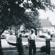1956-05-01~ 2 Dan with rope, Hilliard, Pete waits for curve ball; HBD Dad & Dan.jpg