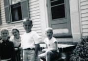 1956-05-01~ 3 Dan, Til, Dave Hoyt, Pete Jr; HBD Dad & Dan.jpg