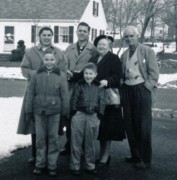 1957-01 3 (f) Pete Jr & Dan; (r) Til, Pete, Geneth & Hilliard.jpg