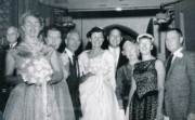 1957-09 0 x, maid of honor, Aunt Marg, Uncle Henny, Peg & Ray, x, x, x; Henderson-York wedding, San Diego CA.jpg