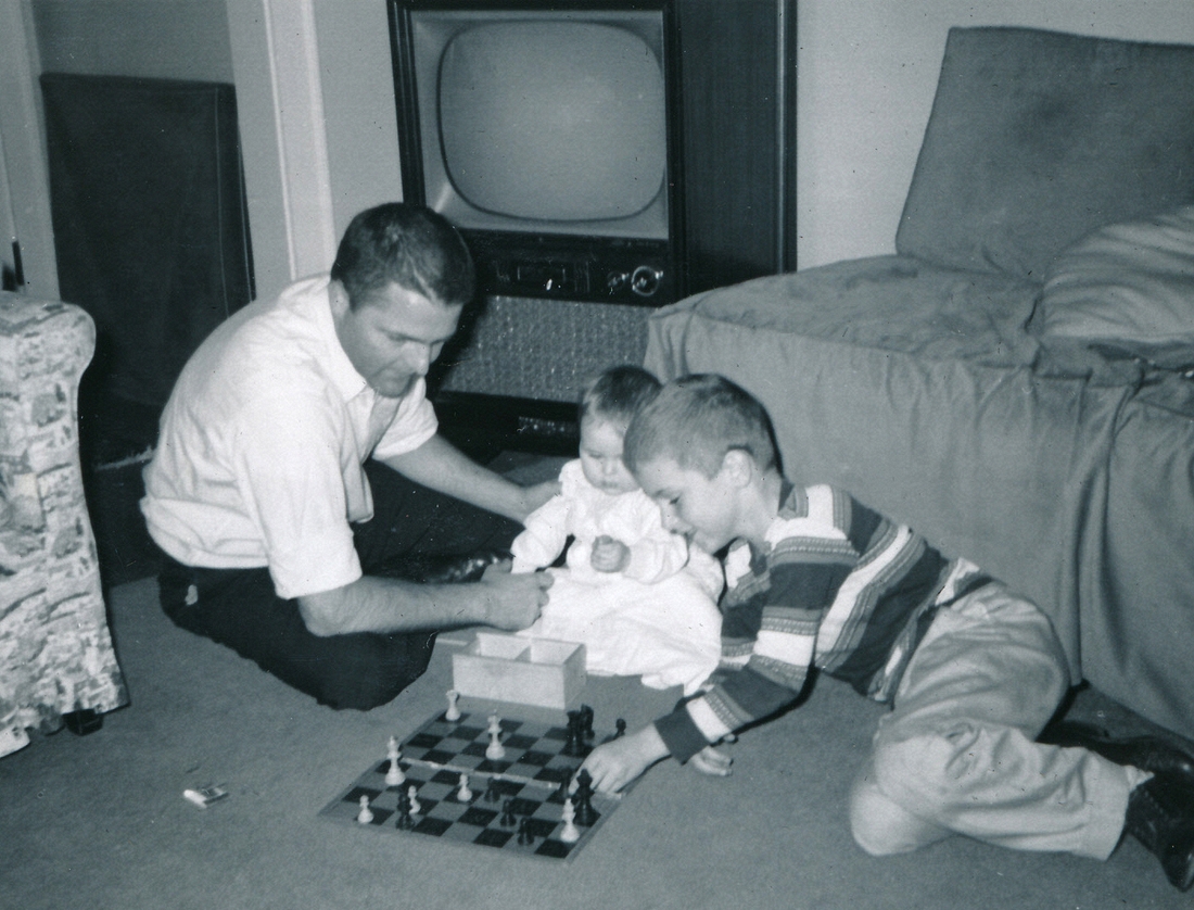 1957-09~ 3 Chess lesson for Andrea - Pete Sr, Andrea & Dan.jpg