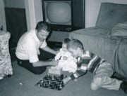 1957-09~ 3 Chess lesson for Andrea - Pete Sr, Andrea & Dan.jpg