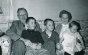 1957-11-06 2 Ped, Dan, Pete Jr, Doris & Andrea; Andrea is One!.jpg