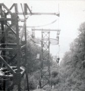 1959-08-early 6 Looking down on the lake, chair lift on top of Mt Sunapee.jpg