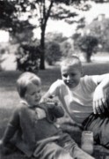 1959-09 2 Andrea with bubble pipe, Pete Jr.jpg