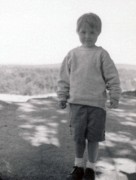 1960-08 17 Andrea, standing on the edge of a road cut off for the advance of a huge new resevoir near Dustin NH.jpg
