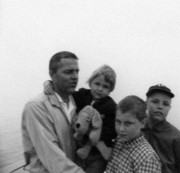 1961-08-10~ 06 Pete, Andrea, Dan & Pete Jr; first trip on Islesboro Ferry.jpg