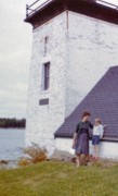 1962-08 5 Edie Hunter & Andrea, Islesboro Ferry Landing.jpg