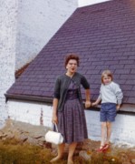 1962-08 6 Edie Hunter & Andrea, Islesboro Ferry Landing.jpg