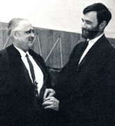 1963-06 Prof Charles S Draper and son James S Draper (SB aeronautical engineering); MIT graduation.jpg