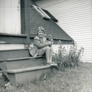 1963-08 15 Andrea at the shed of the old lighthouse, Islesboro ME.jpg