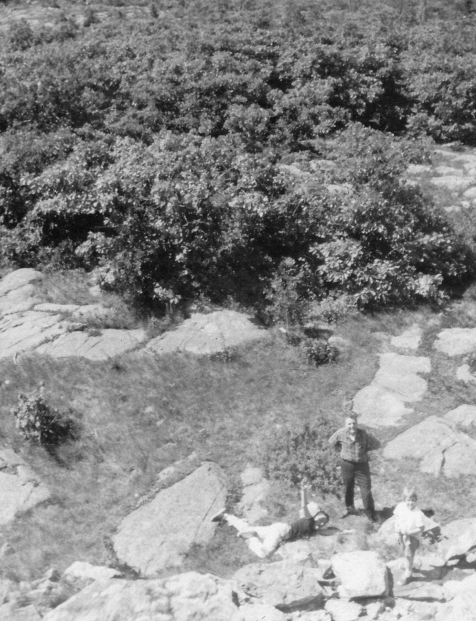 1963-08 23 They made it - Dan (lying down), Pete Sr & Andrea; Mt Battie, Camden ME.jpg