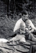 1953-08-28 Carl, Jack & John; picnic at Woodman Pond, Brimfield State Forest MA.jpg