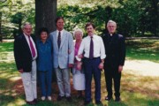 1995-06 Jack, Rose, John, Jinny & Carl Perry; Rev George Razee; at the funeral of Rev Diane Perry Matthews.jpg