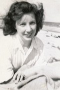 1942-08 4 Nancy 'Lee' Oyler, mid-week, worked hard for a tan, Ogunquit ME.jpg