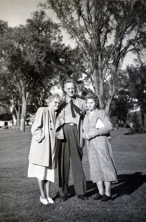 1949 Helen Lyman, Ped & Doris, antiquing in Maine.jpg