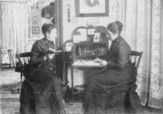 1900~ Liz Perry watches herself write a letter, 801 Elm St, New Haven.jpg