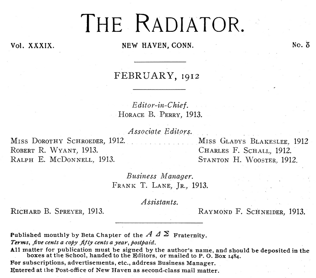1912-02 2 The Radiator, Dance Number, HBP Editor-in-Chief.jpg