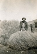 1948-02~ Gram with tumbleweed, California.jpg