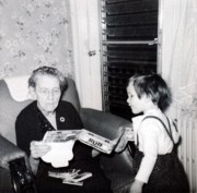 1961-04 Liz Perry & Caroline Razee; Phillips House, South Natick MA.jpg