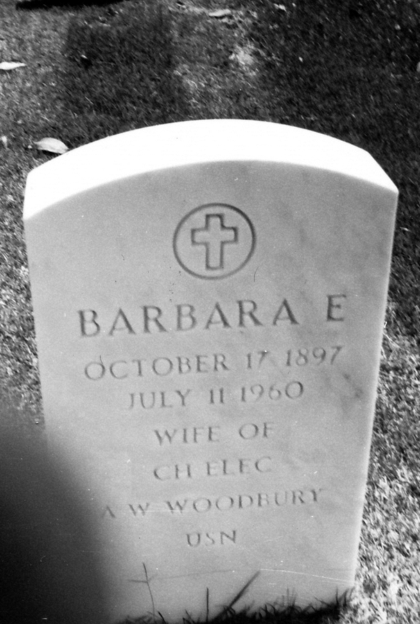 1963-08 2 Barbara E Woodbury (wife of Arnold), Fort Rosecrans Cemetery, Point Loma CA.jpg