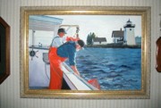 2004-09-10 2 C. Knight Coombs painting at home of Gilbert & Grace Leach, Islesboro.JPG