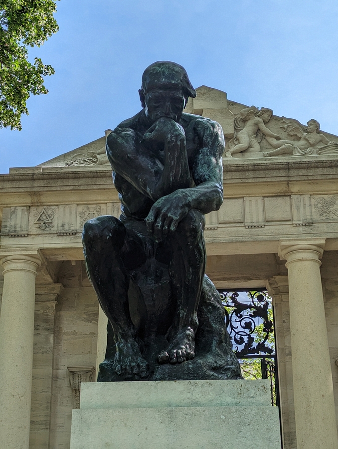 2023-05-08 005 The Thinker (clay 1880-81, enlarged 1902-04, bronze 1919); Rodin Museum, Philadelphia.jpg