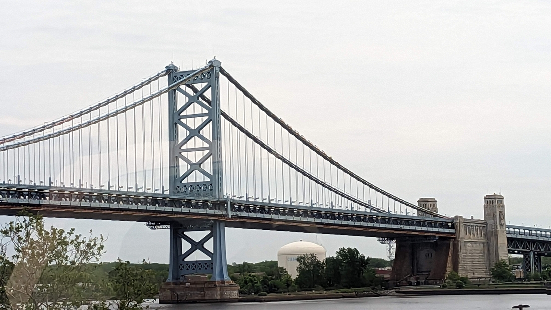 2023-05-09 117 Benjamin Franklin Bridge, crossing Delaware River from Philadelphia to Camden NJ.jpg