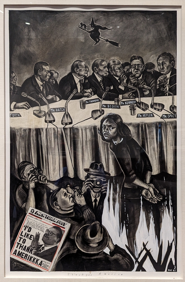 2023-05-09 304 Thank You America (Anita Hill, study for the lithograph of the same title, 1991), Sue Coe; PAFA, Philadelphia.jpg