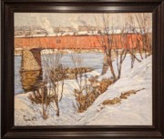 2023-05-11 128 Covered Bridge on the Schuylkill (The Red Bridge ~1913), Walter Elmer Schofield; Brandywine Museum.jpg