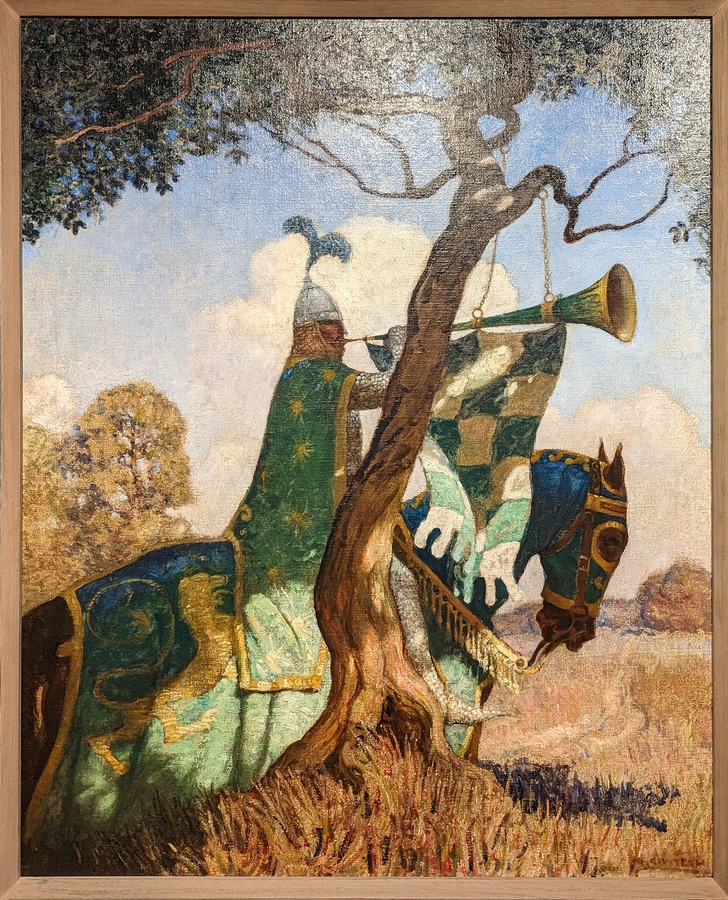 2023-05-11 142 It hung upon a thorn, and there he blew three deadly notes (1917), N C Wyeth; Brandywine Museum.jpg