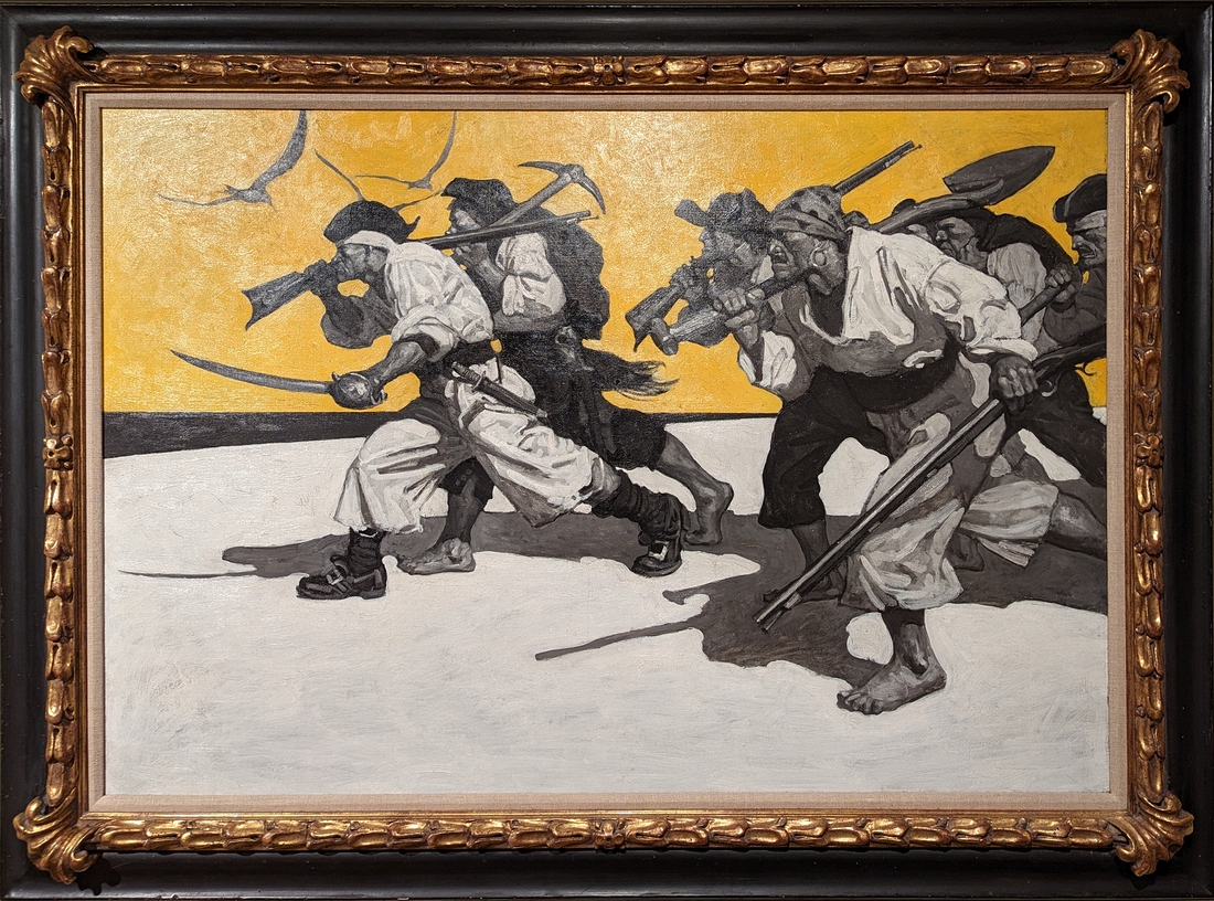 2023-05-11 169 Treasure Island, endpaper illustration (1911), N C Wyeth; Brandywine Museum.jpg