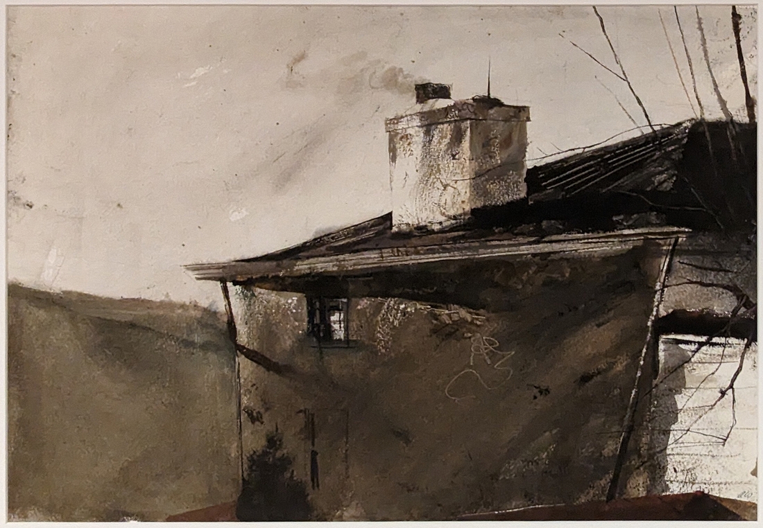 2023-05-11 222 Chimney Smoke -- First Version (watercolor, 1957), Andrew Wyeth; Brandywine Museum.jpg
