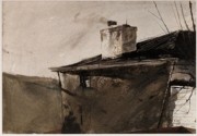 2023-05-11 222 Chimney Smoke -- First Version (watercolor, 1957), Andrew Wyeth; Brandywine Museum.jpg