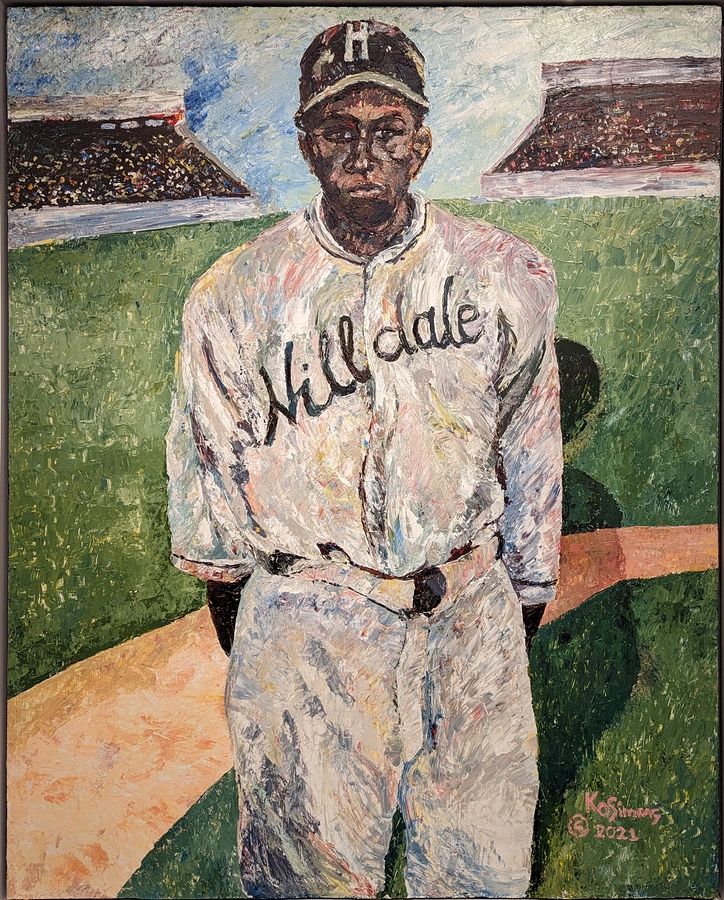 2023-05-11 g355 William Judy Johnson, Negro League Hall of Fame Tribute (acrylic on hardboard, 2021), K O Simms; Delaware Museum of Art.jpg