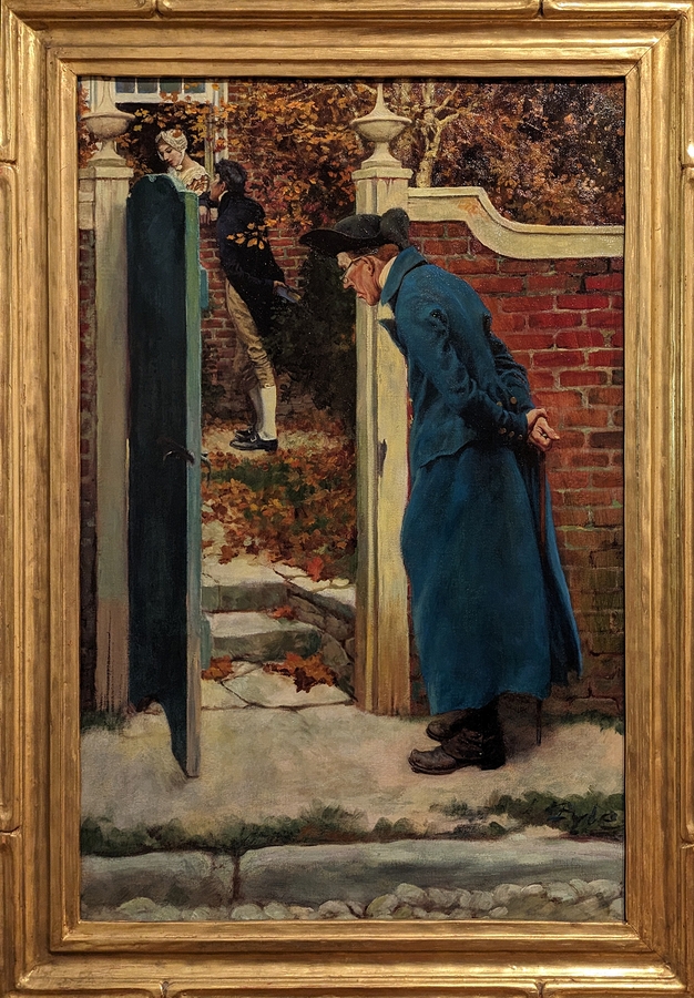 2023-05-11 i496 Old Jacob Van Kleek had never favored our hero's suit (oil on canvas, 1908), Howard Pyle; Delaware Museum of Art.jpg