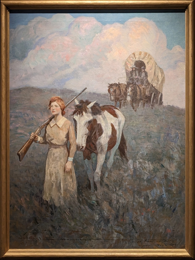 2023-05-11 i551 Janet turned her back and walked off and the men laboriously followed (oil, 1926), Gayle Porter Hoskins; Delaware Museum of Art.jpg